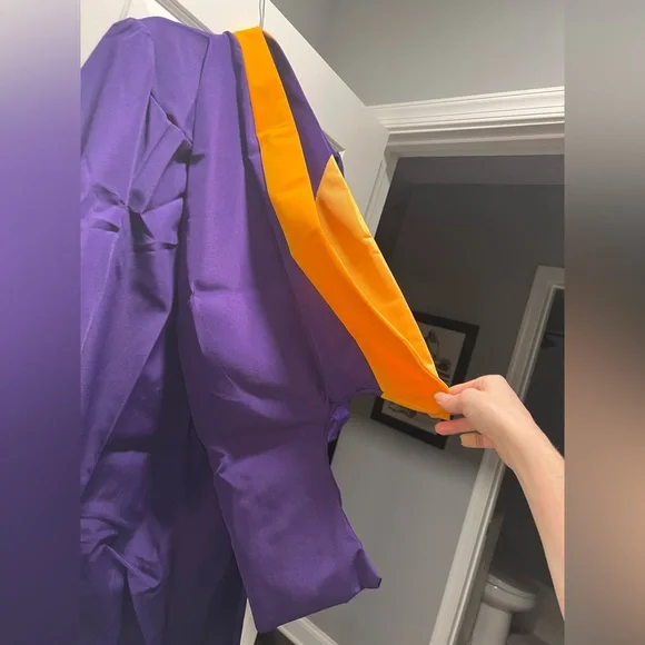 Purple Graduation Cap, Gown and Hood - Picture 3 of 3